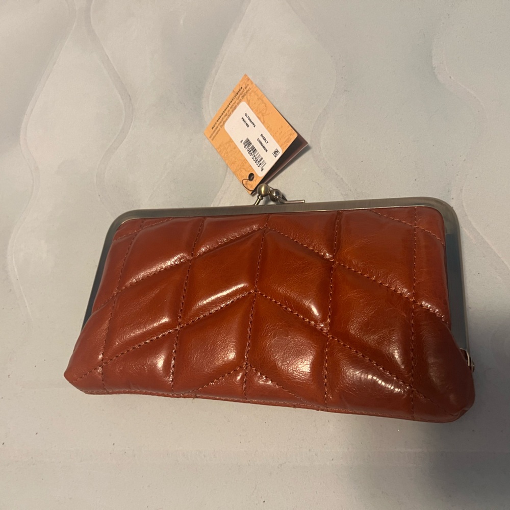 PATRICIA NASH QUILTED EVERLY CLUTCH/WALLET IN CINNAMON W/TAGS BRAND NEW